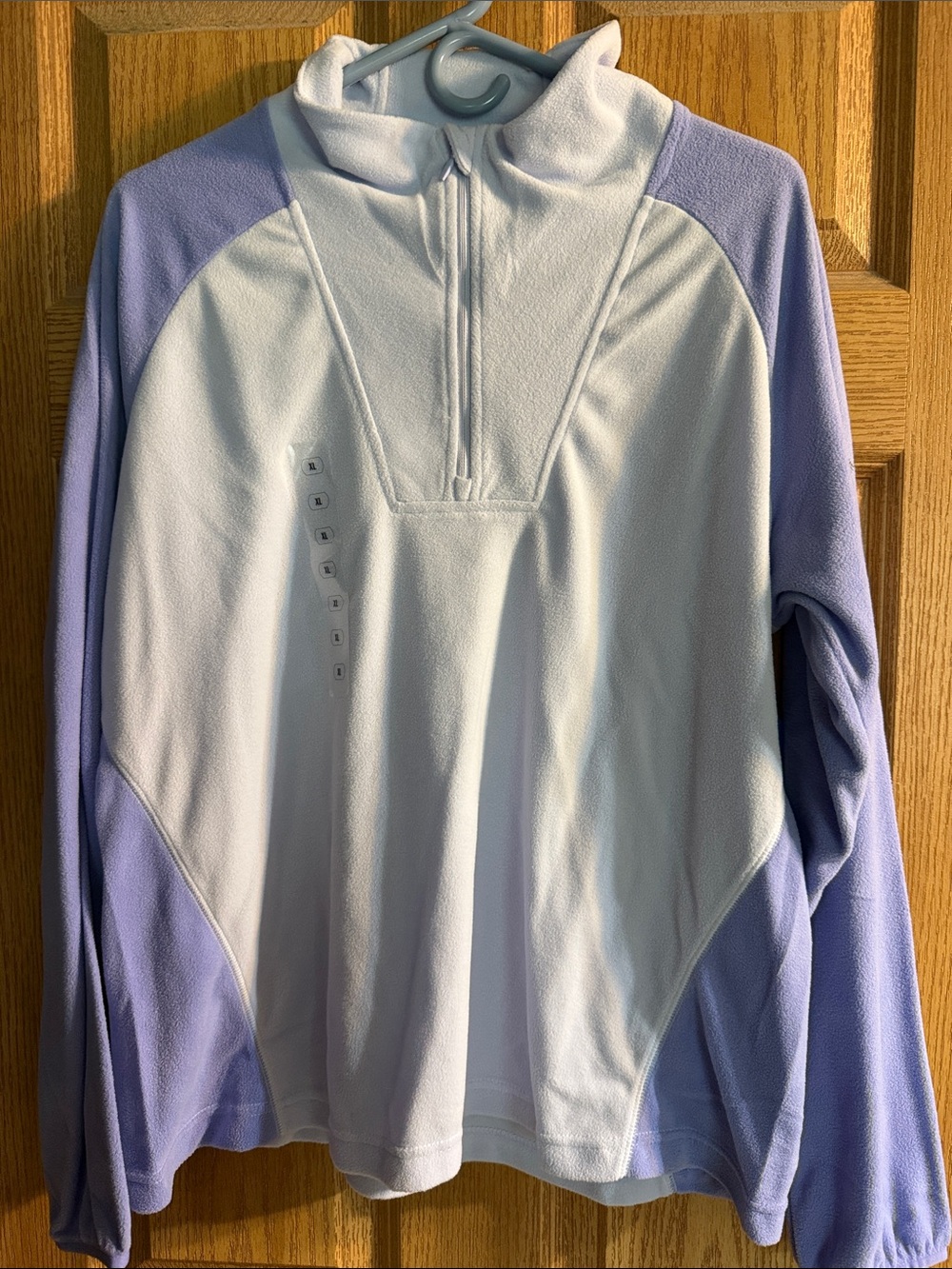 Columbia Light Purple and White Fleece Quarter-Zip Pullover